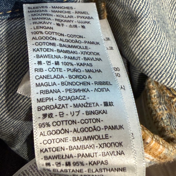 Levi's Blue Denim Jacket with Gray Sleeves - Picture 6 of 6